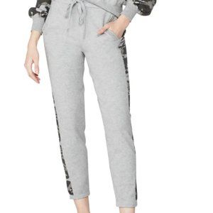 MONROW Vintage Sweats with Camo Contrast Stripe Grey NEW